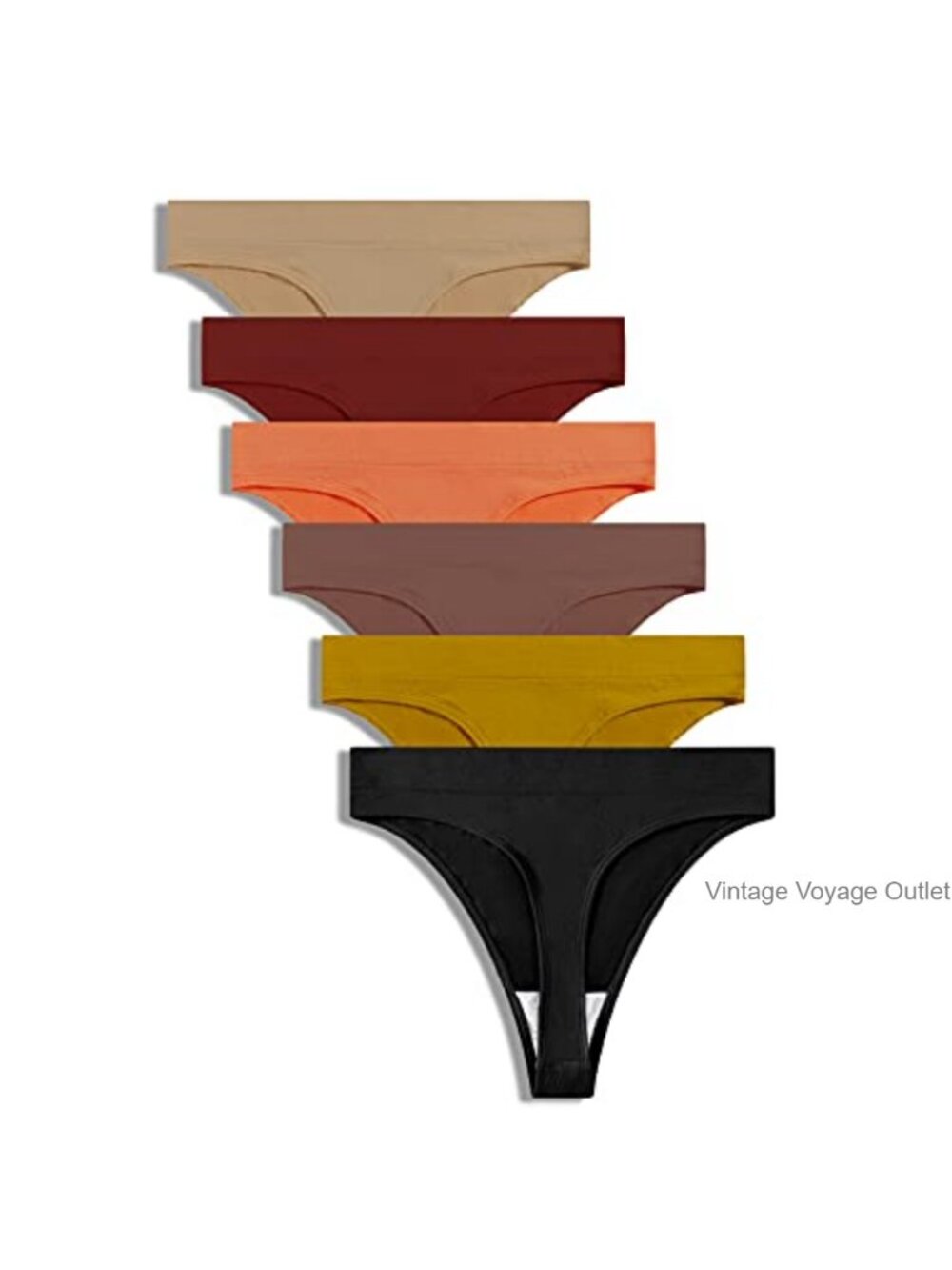 High Waisted Seamless Thong No Show Workout Underwear 6 Pack